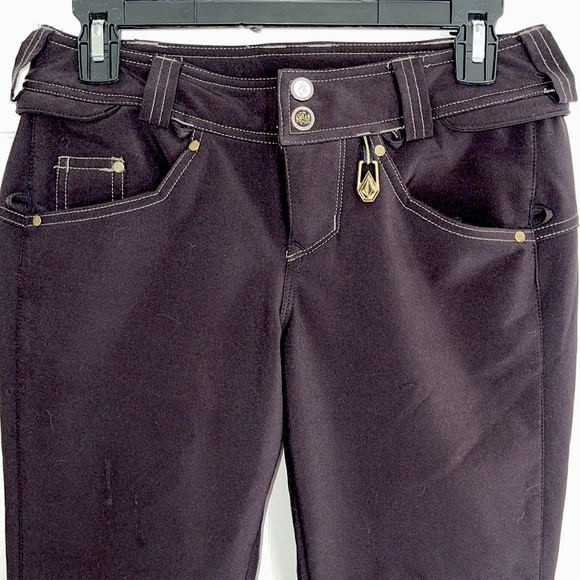 VOLCOM Nimbus Hybrid Skinny Snowboarding Pant Black XS - Picture 3 of 5